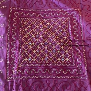 Burgundy handmade embroidered Indian boho bedding bedspread pillow covers 5
